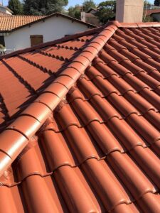 Toit en tuiles rouges